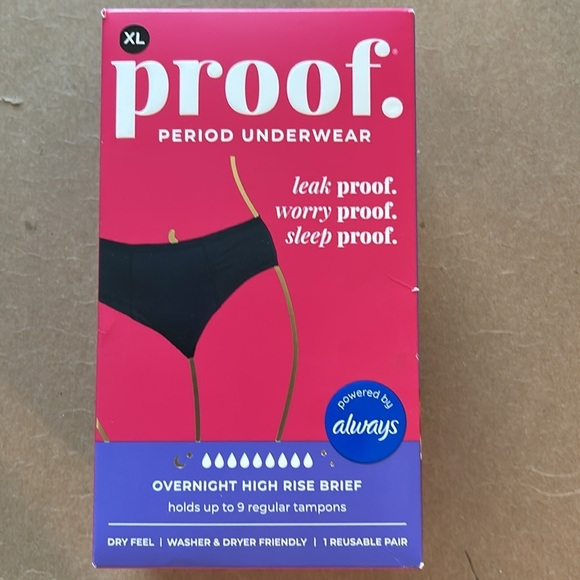 NWT Always Proof period underwear Size XL black high rise brief Reusable - Picture 1 of 9